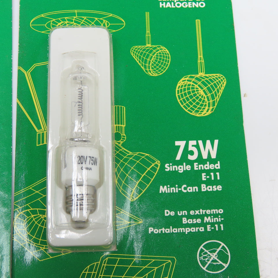 Abco 04716 120V 75W Halogen Lamp Light Bulb E-11 Mini-Can Base Lot Of 2