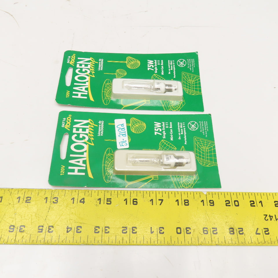 Abco 04716 120V 75W Halogen Lamp Light Bulb E-11 Mini-Can Base Lot Of 2