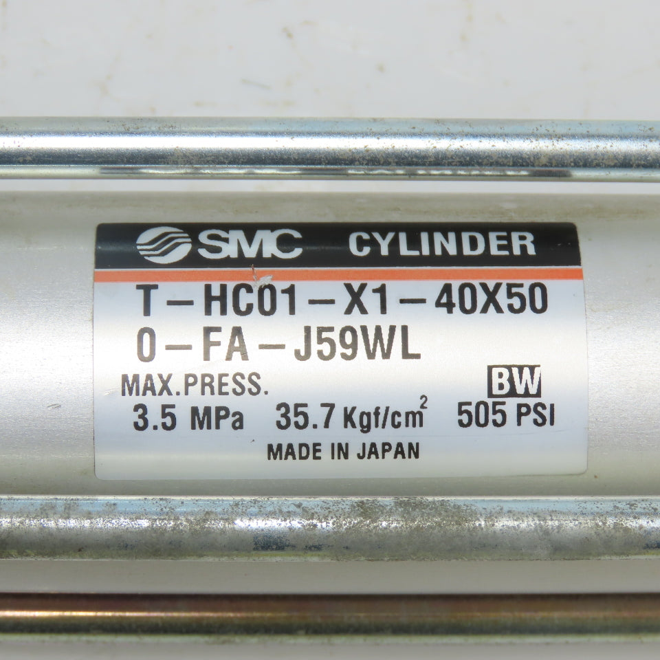 SMC T-HC01-X1-40X50-0-FA-J59WL Double Acting Pneumatic Cylinder 40mm Bore 505PSI