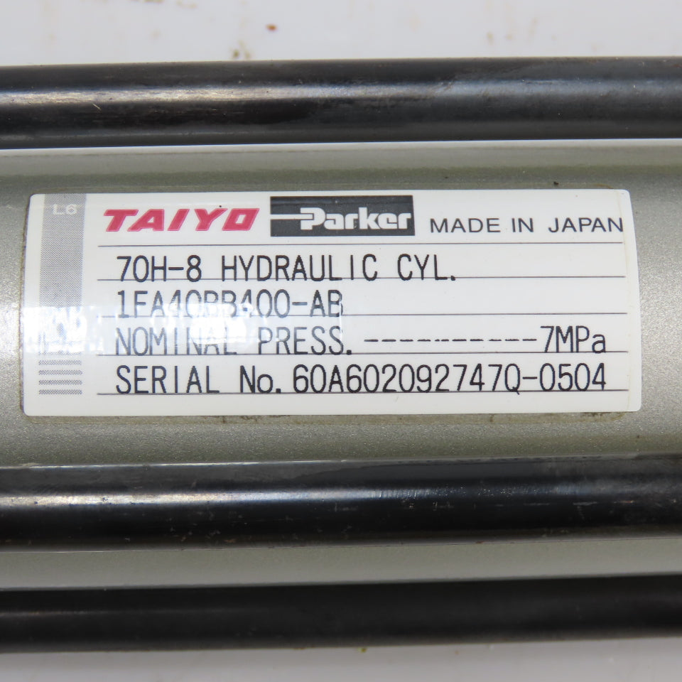 Taiyo Parker 70H-8 1FA40BB400-AB Double Acting Hydraulic Cylinder 40mm Bore 7MPa