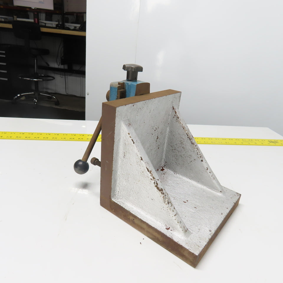 Machining Milling Vise W/ 1-3/16" Thick Cast Iron Right Angle Setup Plate 8"x 8"