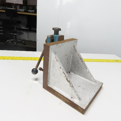 Machining Milling Vise W/ 1-3/16" Thick Cast Iron Right Angle Setup Plate 8"x 8"