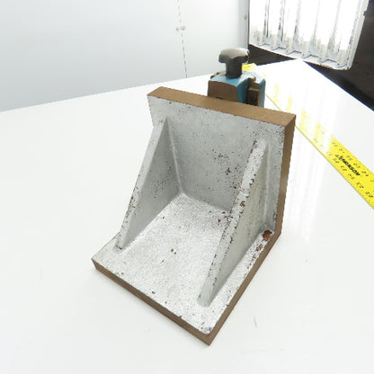 Machining Milling Vise W/ 1-3/16" Thick Cast Iron Right Angle Setup Plate 8"x 8"