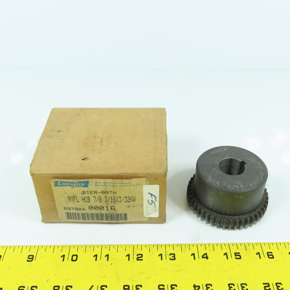 Lovejoy 697904 00016 Sier-Bath NYFL Gear Coupling Hub 7/8" Bore x 3/16" x 3/32kW