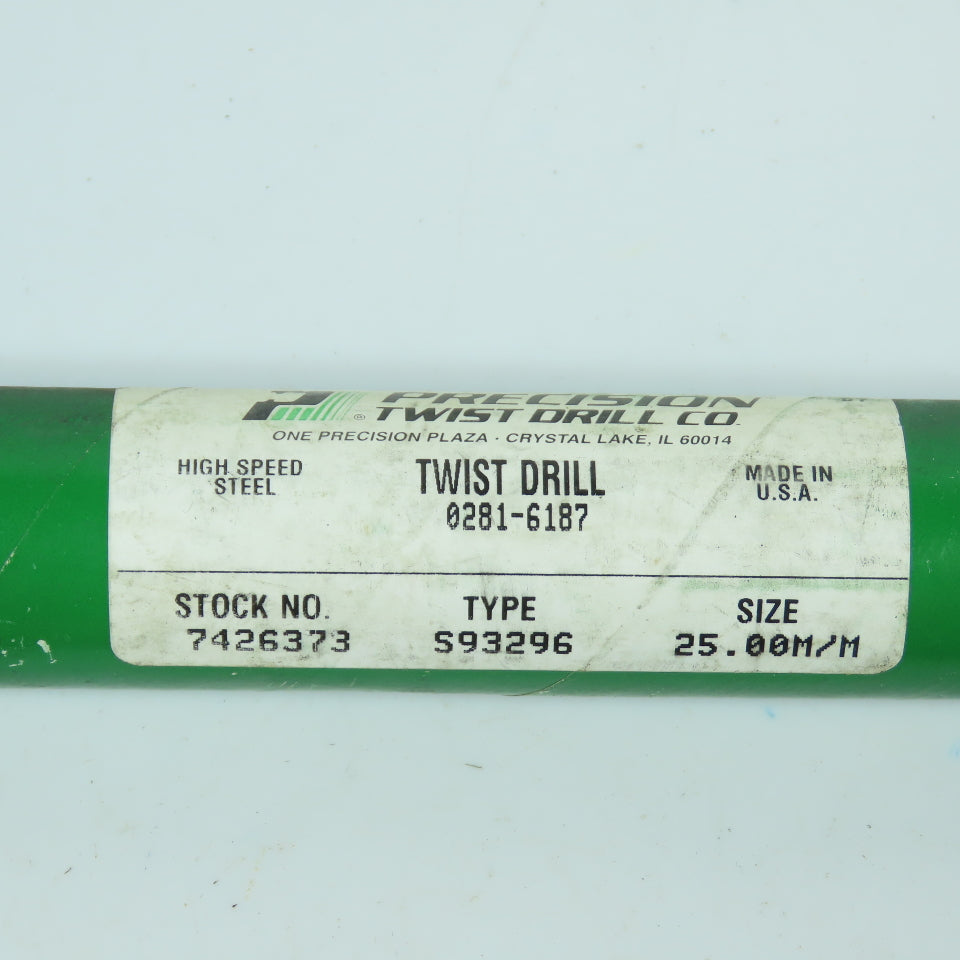 Precision Twist PTD 25mm HSS 90° Drill Bit 2-Flute 11" OAL Morse Taper MT3 USA