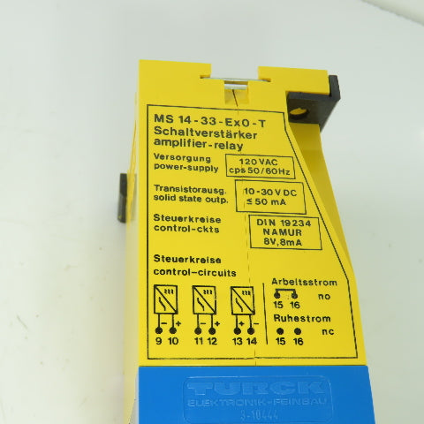 Turck MS14-33 Ex0-T Multi-Safe Amplifier Relay Module 120VAC