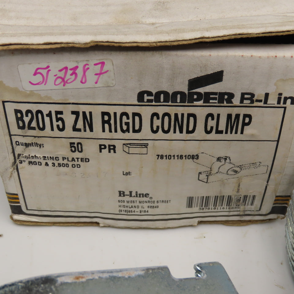 Cooper B2015 3" Strut Clamp Zinc Steel Lot Of 40 Pairs Missing Screws See Info.