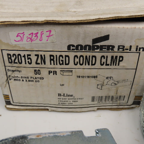 Cooper B2015 3" Strut Clamp Zinc Steel Lot Of 40 Pairs Missing Screws See Info.