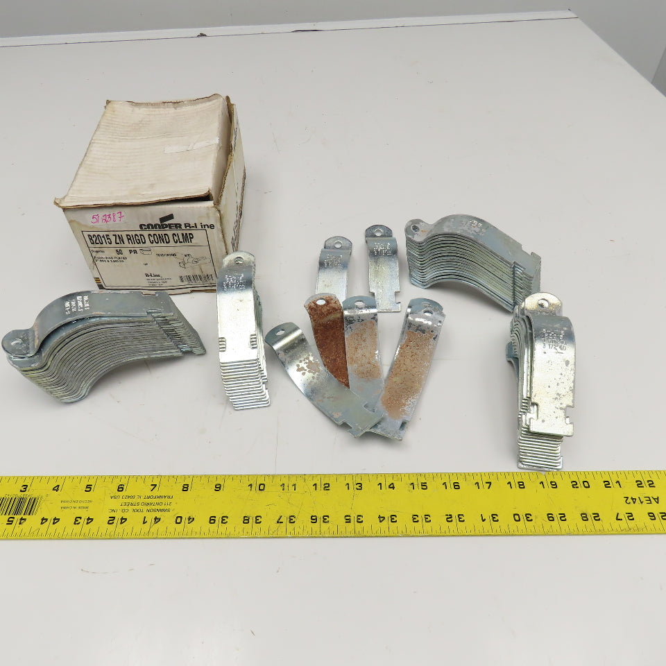 Cooper B2015 3" Strut Clamp Zinc Steel Lot Of 40 Pairs Missing Screws See Info.