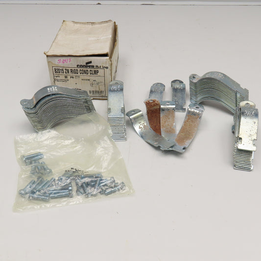 Cooper B2015 3" Strut Clamp Zinc Steel Lot Of 40 Pairs Missing Screws See Info.