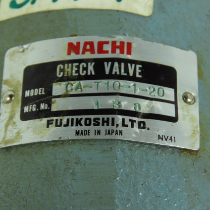 Nachi CA-T10-1-20 Right Angle In-Line Check Valve 1-1/4" 3045PSI 84.5GPM