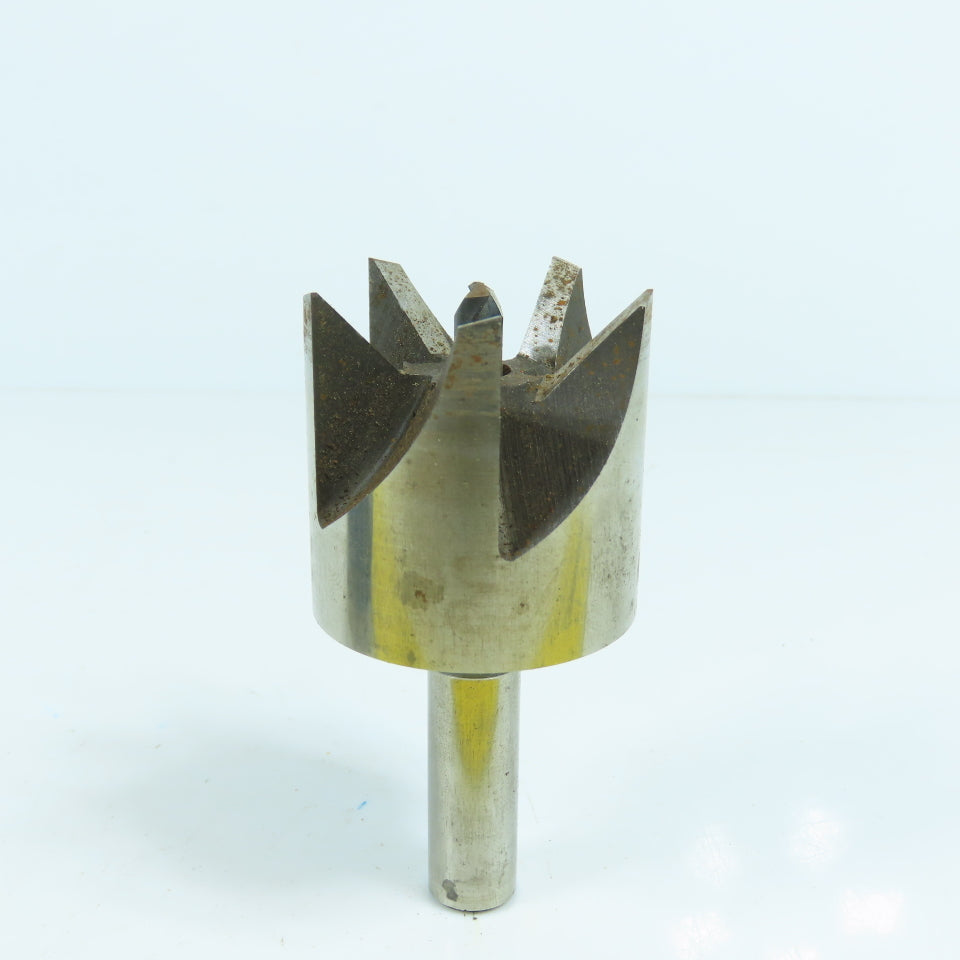 Greenfield 43mm Hole Cutter W/ 1/4" Pilot HS TRW 1/2" Shank 5-Flute