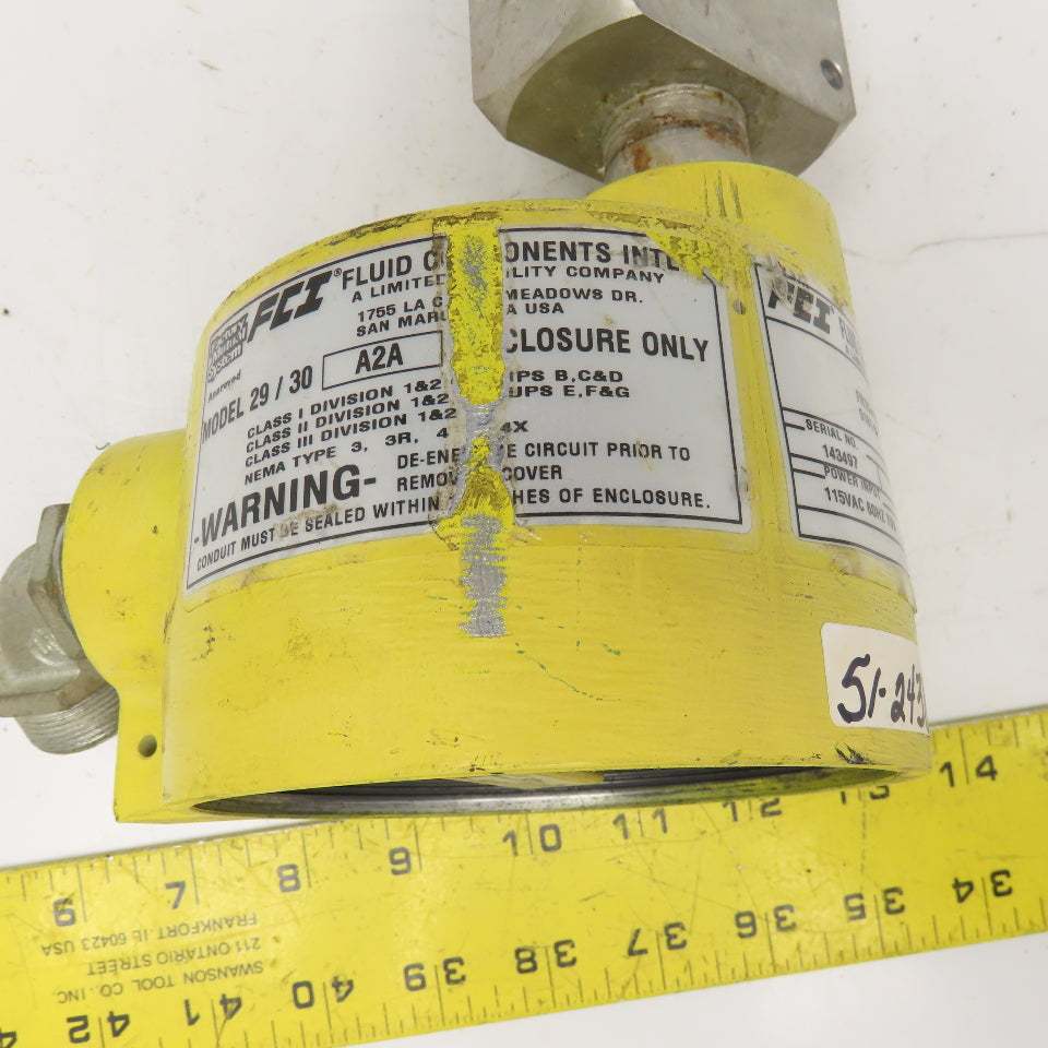 FCI FR40-4 Model 29/30A2A 115VAC Flow Meter 3/4" NPT Stainless Steel