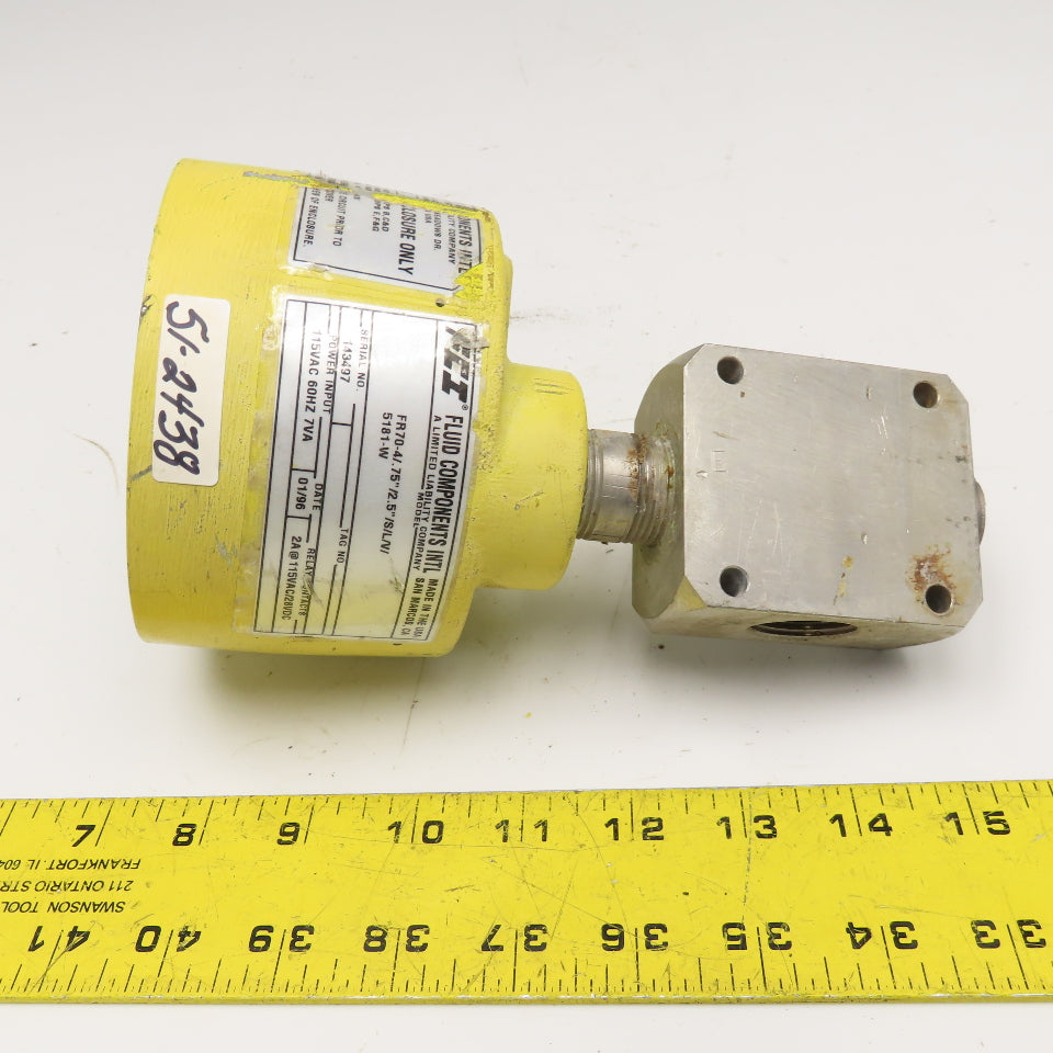 FCI FR40-4 Model 29/30A2A 115VAC Flow Meter 3/4" NPT Stainless Steel