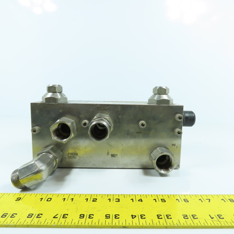 John Crane Safeunit Stainless Steel Water Control /Monitoring Manifold 15GPM LPM
