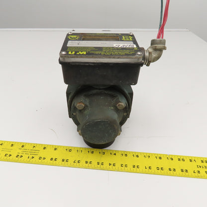 UFM MN-FSF40GM-8-32V1.0-A1WL-20D 1" NPT Brass Flow Monitor 480VAC 0-40 GPM