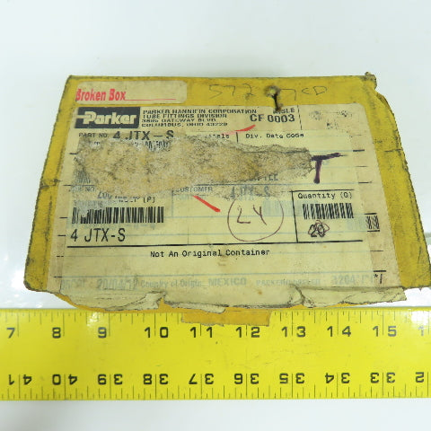 Parker 4 JTX-S Triple-Lok 37° Flare Union Tee 1/4 x 1/4 x 1/4" Lot Of 20