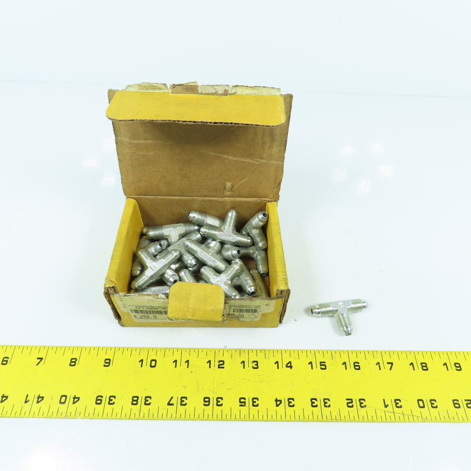 Parker 4 JTX-S Triple-Lok 37° Flare Union Tee 1/4 x 1/4 x 1/4" Lot Of 20