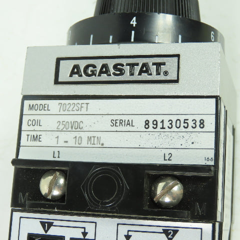 Agastat 7022FT Pneumatic Timing Relay 250VDC Coil 1-10 Min