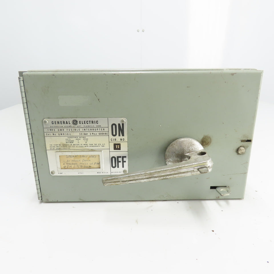 General Electric QMR36IL 30A Fusible Interrupter Switch 3 Pole 600VAC