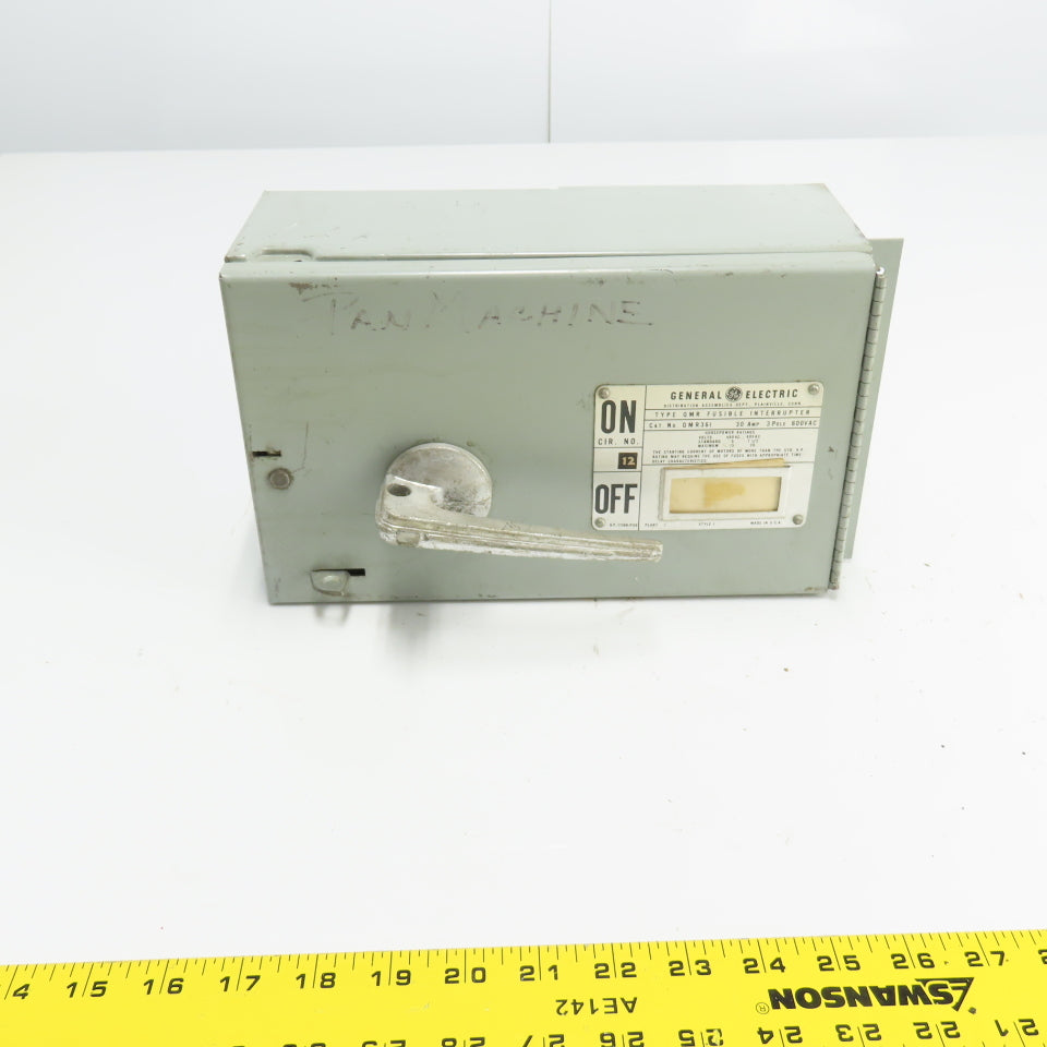 General Electric QMR36I 30A Fusible Interrupter Switch 3 Pole 600VAC