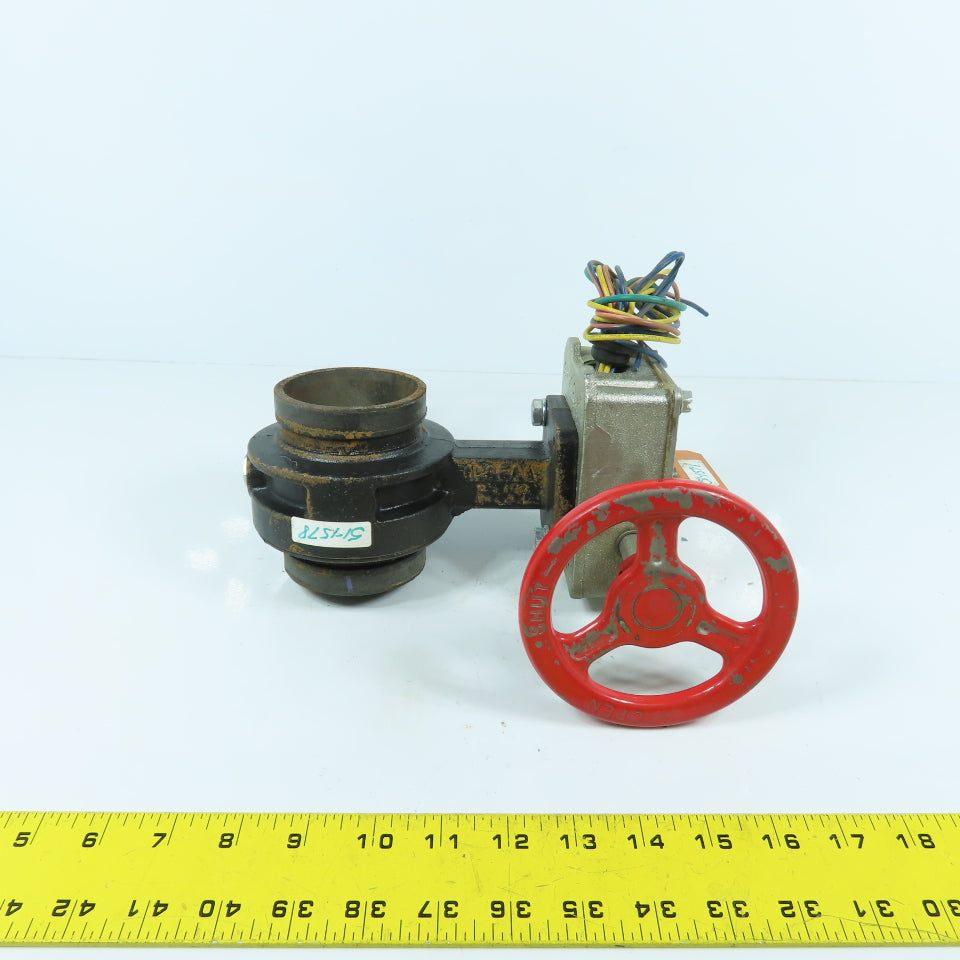Victaulic 2-1/2/73 Firelock 705 2-1/2" Socket Manual Butterfly Valve 300PSI