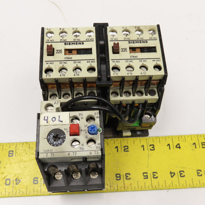 Siemens 3TD 10 17-0C Reversing Contactor 600V 7.5Hp Max .63-1A Trip 110V Coil