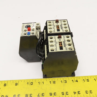 Siemens 3TD 10 17-0C Reversing Contactor 600V 7.5Hp Max .63-1A Trip 110V Coil