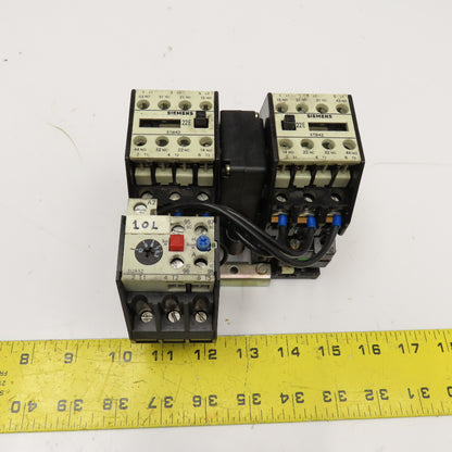 Siemens 3TB42 17-6E Reversing Contactor 600V 7.5Hp Max 6.3-10A Trip 110V Coil