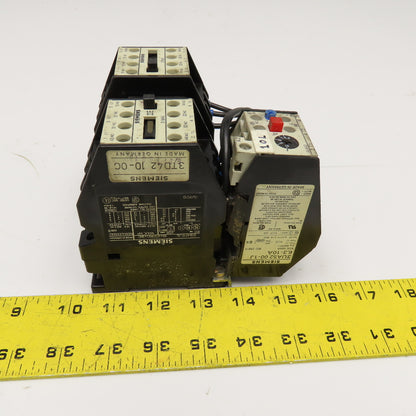 Siemens 3TB42 17-6E Reversing Contactor 600V 7.5Hp Max 6.3-10A Trip 110V Coil