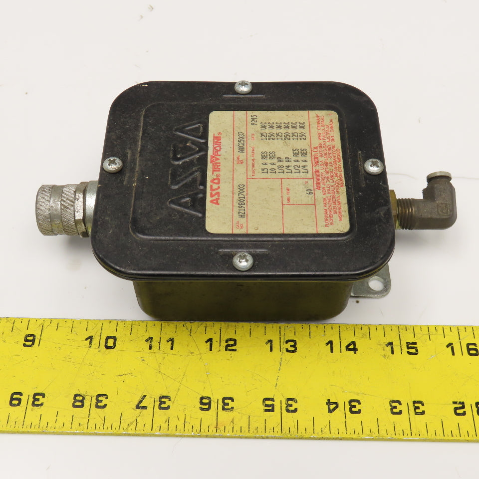 ASCO HZ19B017003 Tri-Point Pressure Switch 250V AC/DC