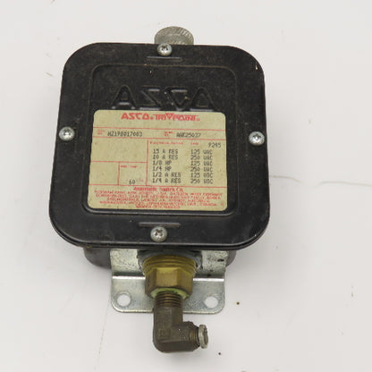 ASCO HZ19B017003 Tri-Point Pressure Switch 250V AC/DC