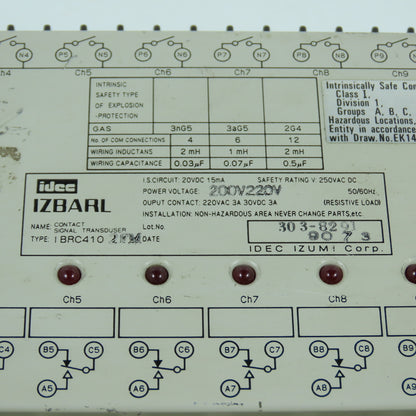 Idec BRC410 IZBARL 10 Channel Contact Signal Transducer 200/220V