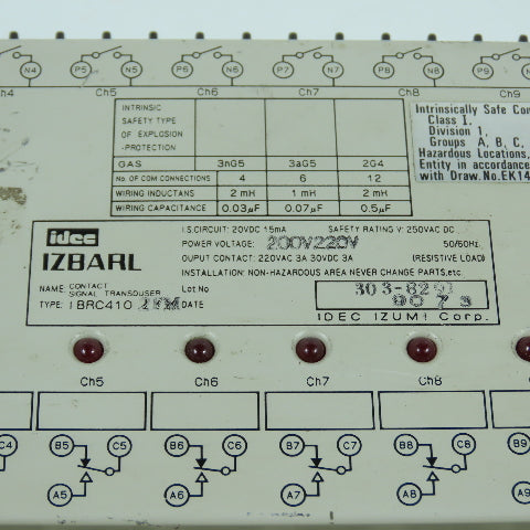 Idec BRC410 IZBARL 10 Channel Contact Signal Transducer 200/220V