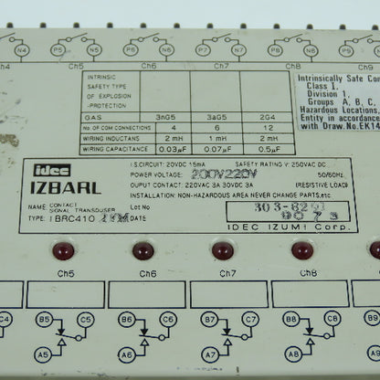 Idec BRC410 IZBARL 10 Channel Contact Signal Transducer 200/220V