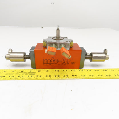 Meto-Fer Pneumatic Rotary Actuator Indexer 0-180° 12mm Shaft W/ Oil Cushion