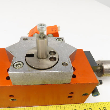 Meto-Fer Pneumatic Rotary Actuator Indexer 0-180° 12mm Shaft W/ Oil Cushion