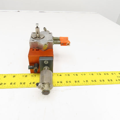 Meto-Fer Pneumatic Rotary Actuator Indexer 0-180° 12mm Shaft W/ Oil Cushion