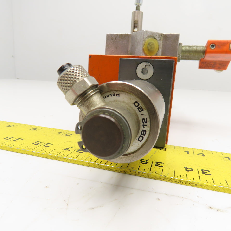 Meto-Fer Pneumatic Rotary Actuator Indexer 0-180° 12mm Shaft W/ Oil Cushion