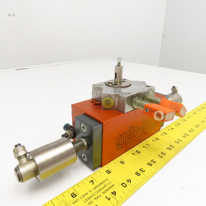 Meto-Fer Pneumatic Rotary Actuator Indexer 0-180° 12mm Shaft W/ Oil Cushion