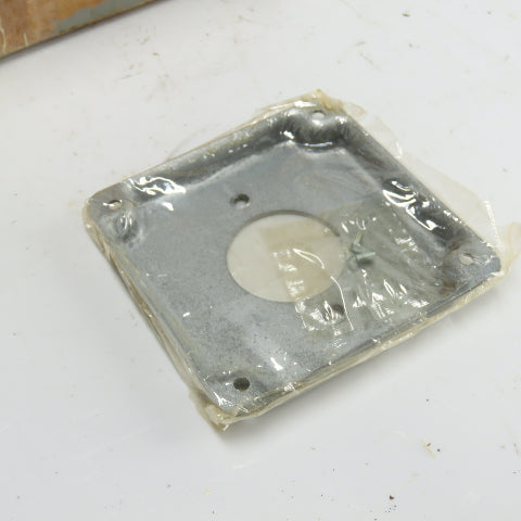Mulberry 11421 4" Square Box Cover 1/2" Raise 20A 1.62" Dia. Receptacle Lot/45
