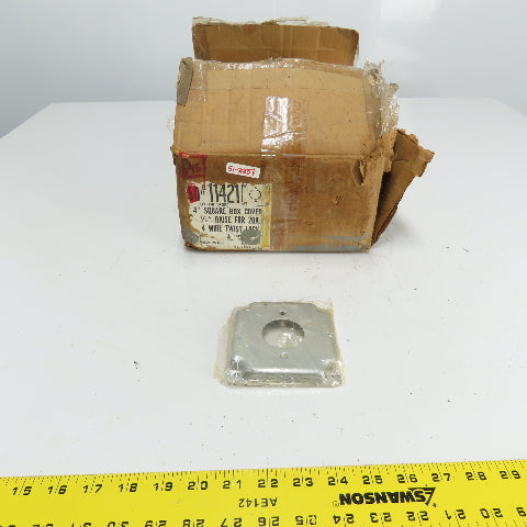 Mulberry 11421 4" Square Box Cover 1/2" Raise 20A 1.62" Dia. Receptacle Lot/45