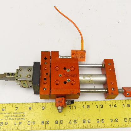 Meto-Fer 15mm Bore 50mm Stroke Pneumatic Linear Slide Actuator Parallel Gripper