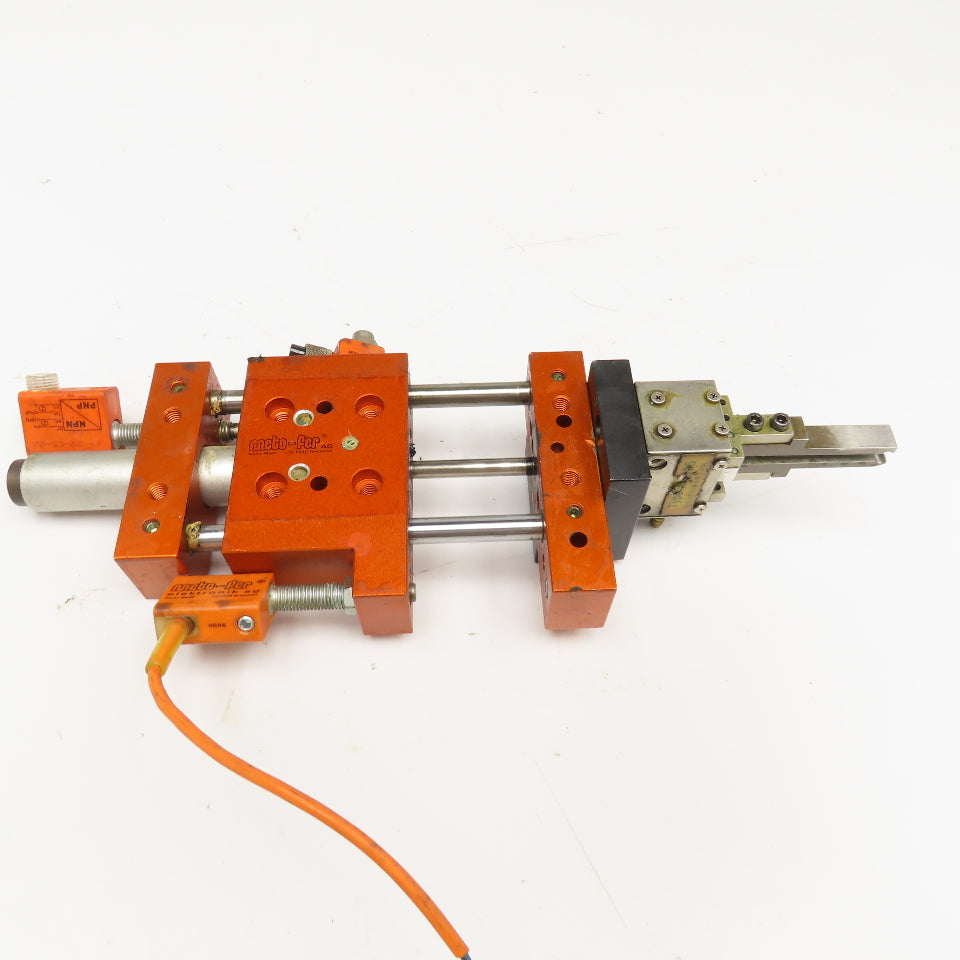 Meto-Fer 15mm Bore 50mm Stroke Pneumatic Linear Slide Actuator Parallel Gripper