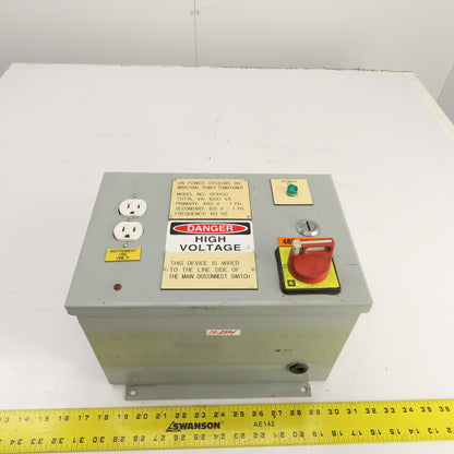 ON Power OP1000 1000VA Transformer Disconnect Conditioner Pri 480V Sec 120 1PH