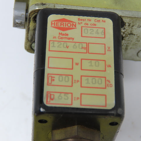 Herion 80-208-71 80-228-71 3/2 Position Solenoid Valve 30-150PSI 120V 1/2" NPT