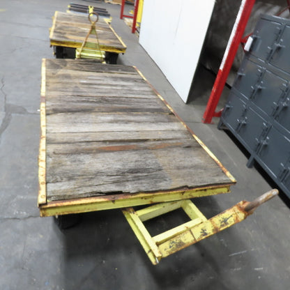 Quad Steer Tracker Heavy Duty Industrial Warehouse Wagon Cart 96"x 48" Set Of 4