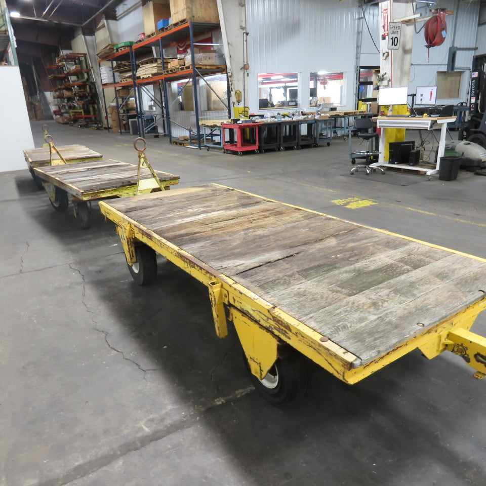 Quad Steer Tracker Heavy Duty Industrial Warehouse Wagon Cart 96"x 48" Set Of 4