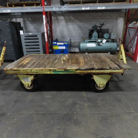 Quad Steer Tracker Heavy Duty Industrial Warehouse Wagon Cart 96"x 48" Set Of 4
