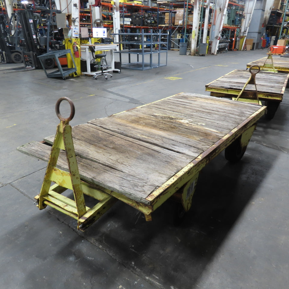 Quad Steer Tracker Heavy Duty Industrial Warehouse Wagon Cart 96"x 48" Set Of 4